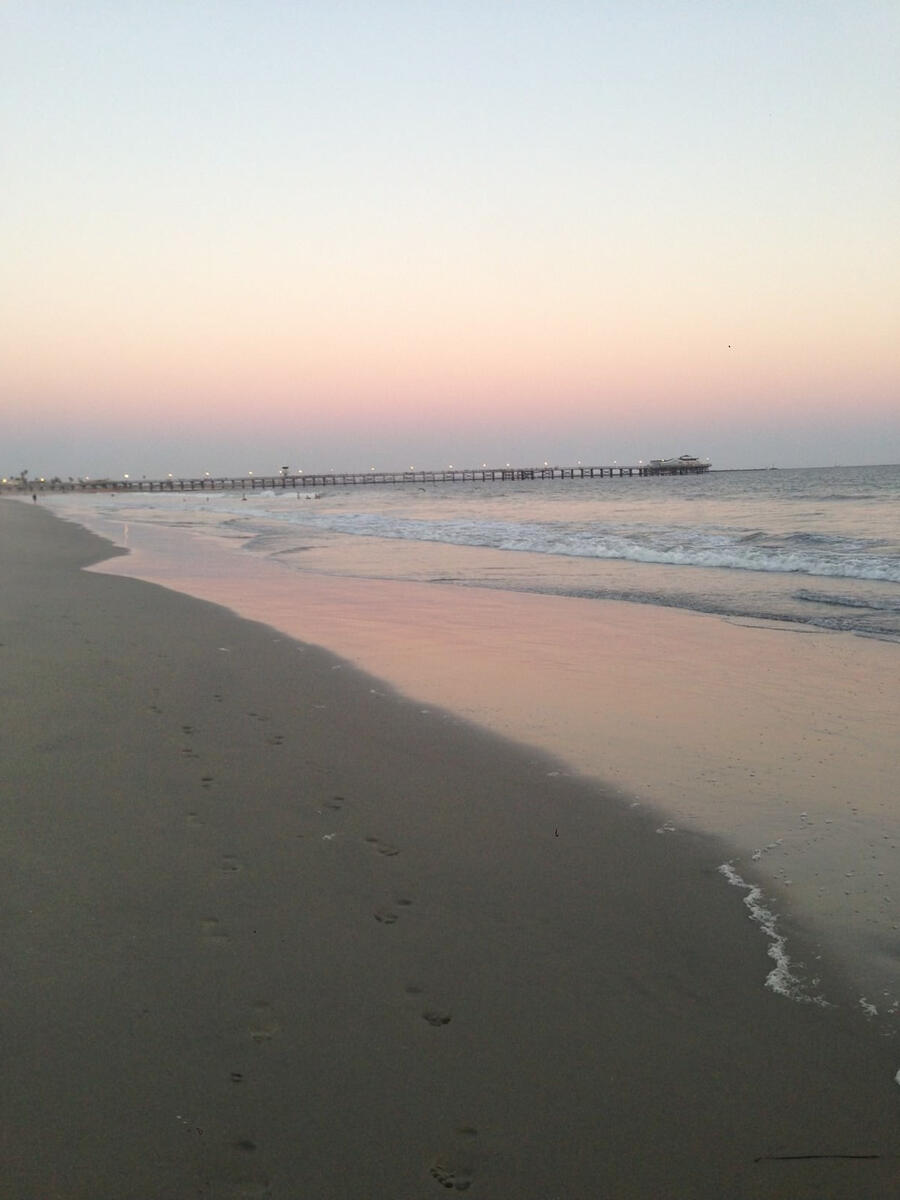 Photo from our first date on Seal Beach.